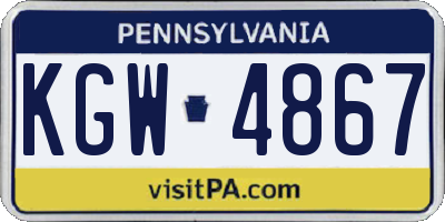 PA license plate KGW4867
