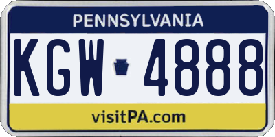 PA license plate KGW4888
