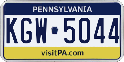 PA license plate KGW5044