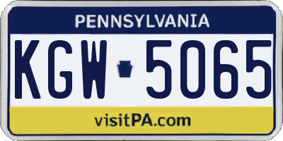 PA license plate KGW5065