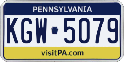 PA license plate KGW5079