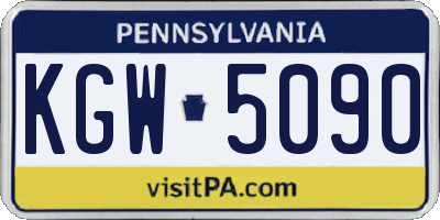 PA license plate KGW5090