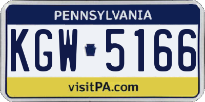 PA license plate KGW5166