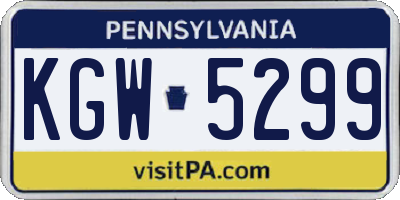 PA license plate KGW5299