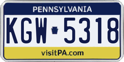 PA license plate KGW5318