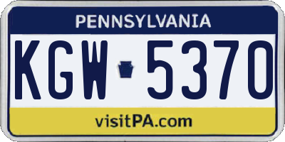 PA license plate KGW5370
