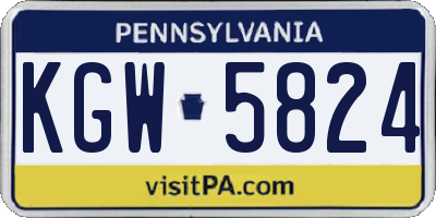 PA license plate KGW5824
