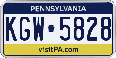 PA license plate KGW5828
