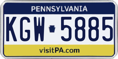 PA license plate KGW5885