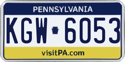 PA license plate KGW6053