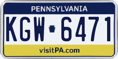 PA license plate KGW6471
