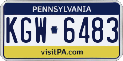 PA license plate KGW6483