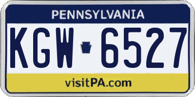 PA license plate KGW6527