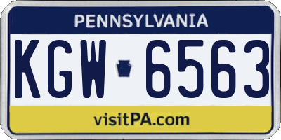 PA license plate KGW6563
