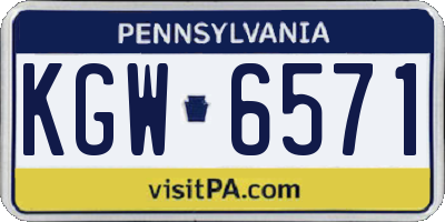 PA license plate KGW6571