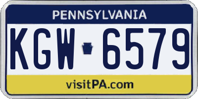 PA license plate KGW6579