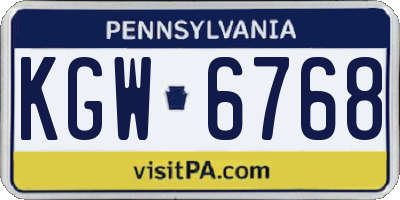 PA license plate KGW6768