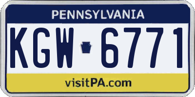 PA license plate KGW6771
