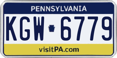 PA license plate KGW6779