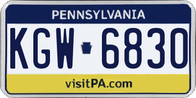 PA license plate KGW6830