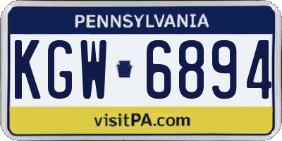PA license plate KGW6894
