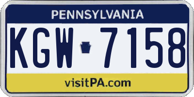 PA license plate KGW7158