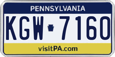 PA license plate KGW7160