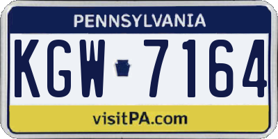 PA license plate KGW7164