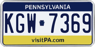 PA license plate KGW7369