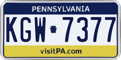 PA license plate KGW7377