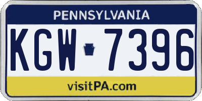 PA license plate KGW7396