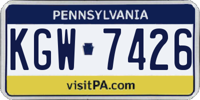 PA license plate KGW7426