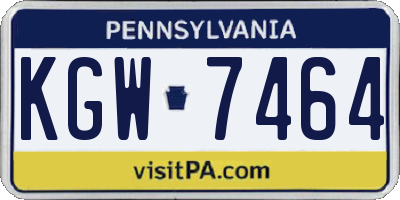 PA license plate KGW7464