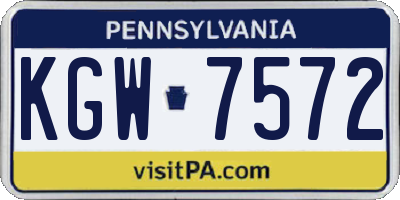PA license plate KGW7572