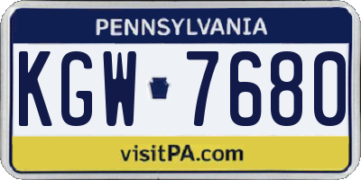 PA license plate KGW7680