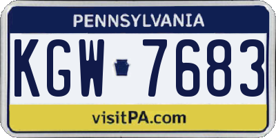 PA license plate KGW7683
