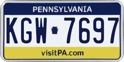 PA license plate KGW7697
