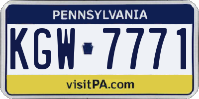 PA license plate KGW7771