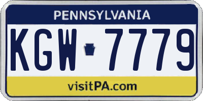 PA license plate KGW7779