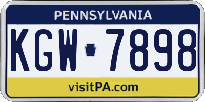 PA license plate KGW7898