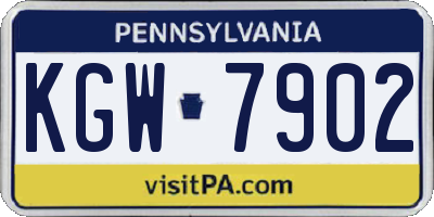 PA license plate KGW7902