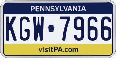 PA license plate KGW7966