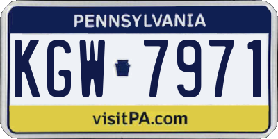 PA license plate KGW7971