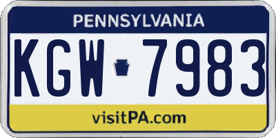 PA license plate KGW7983