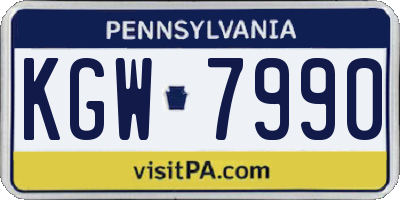 PA license plate KGW7990