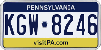 PA license plate KGW8246