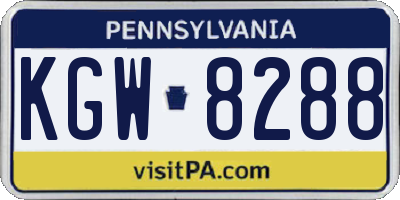 PA license plate KGW8288