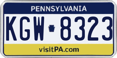 PA license plate KGW8323