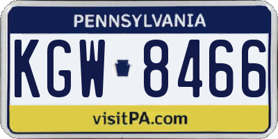 PA license plate KGW8466