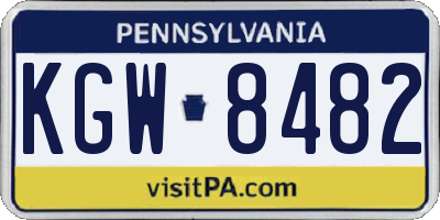 PA license plate KGW8482